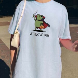 We Treat At Dawn Vampire Frog Shirt - Cute Kawaii Halloween Graphic Tee