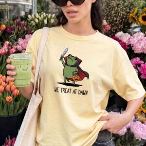 We Treat At Dawn Vampire Frog Shirt - Cute Kawaii Halloween Graphic Tee