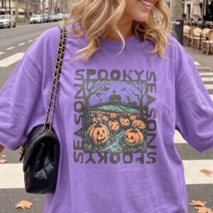 Retro Spooky Season Oversized Halloween Graphic Tee