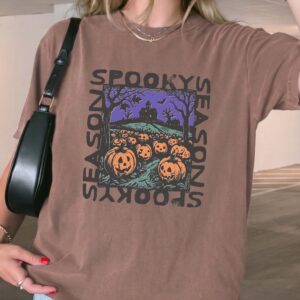 Retro Spooky Season Oversized Halloween Graphic Tee