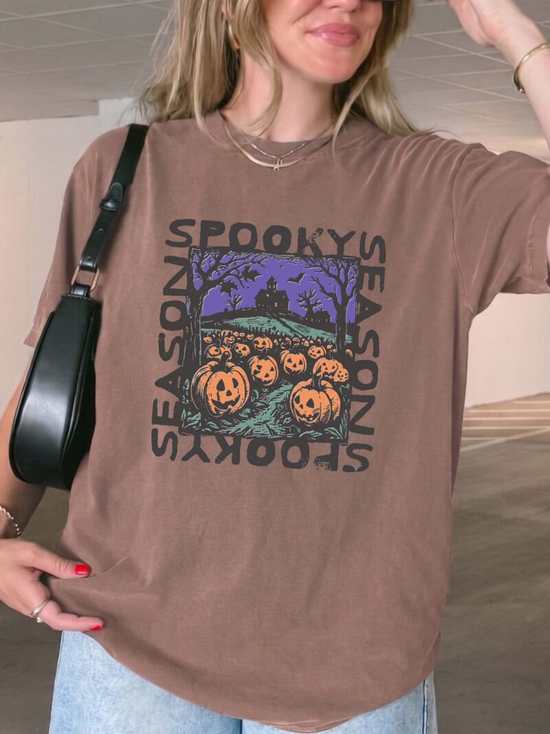Retro Spooky Season Oversized Halloween Graphic Tee