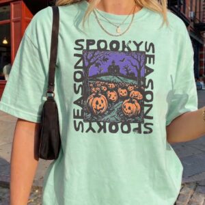 Retro Spooky Season Oversized Halloween Graphic Tee