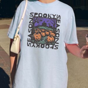 Retro Spooky Season Oversized Halloween Graphic Tee