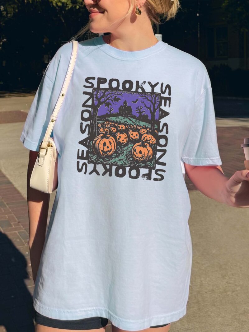 Retro Spooky Season Oversized Halloween Graphic Tee