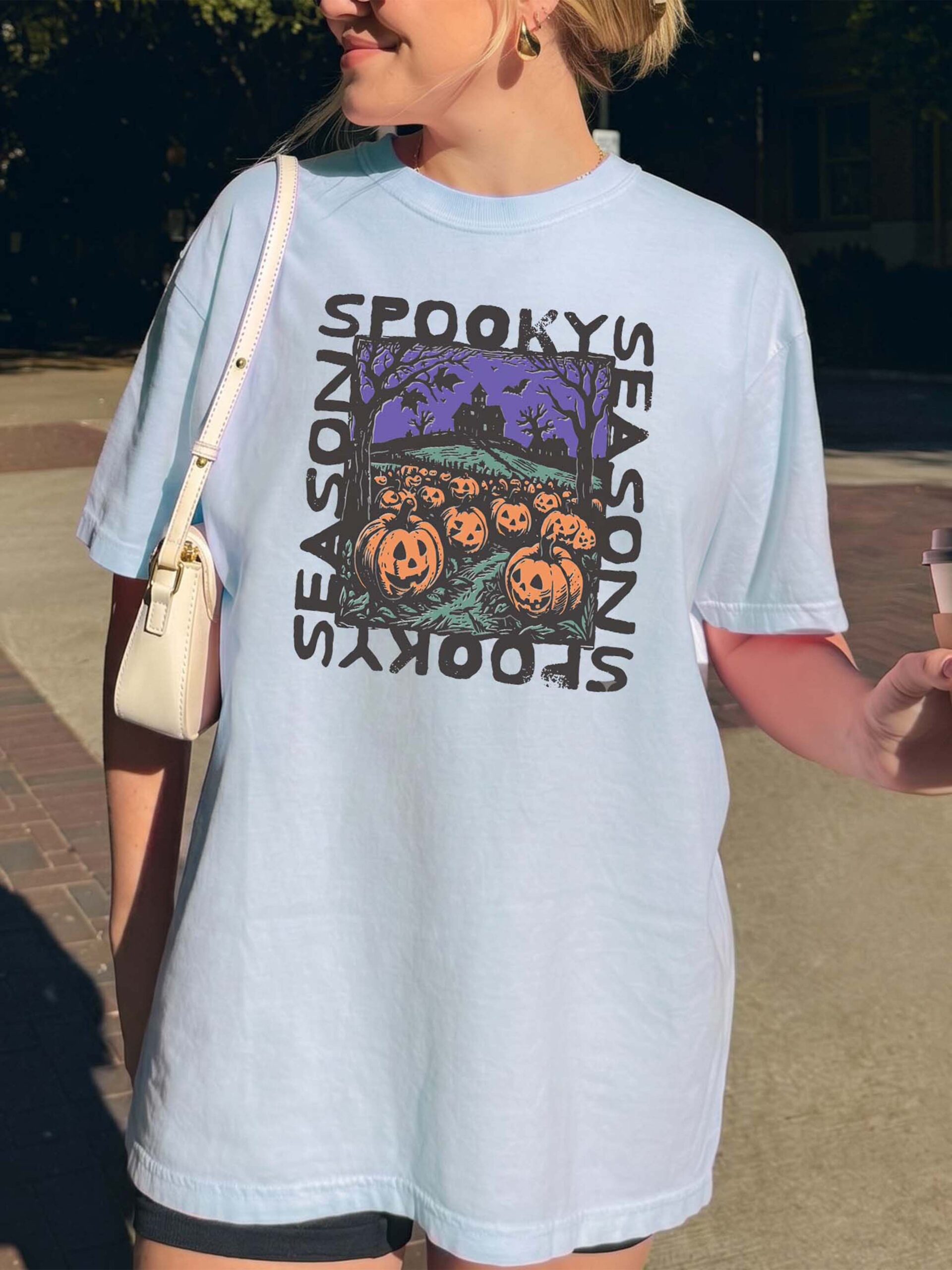 Retro Spooky Season Oversized Halloween Graphic Tee