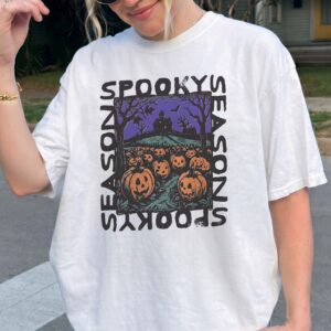 Retro Spooky Season Oversized Halloween Graphic Tee