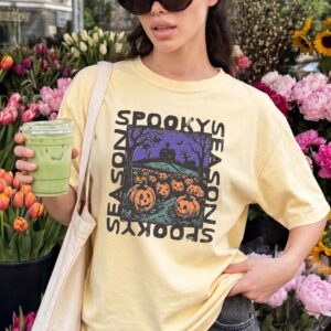 Retro Spooky Season Oversized Halloween Graphic Tee