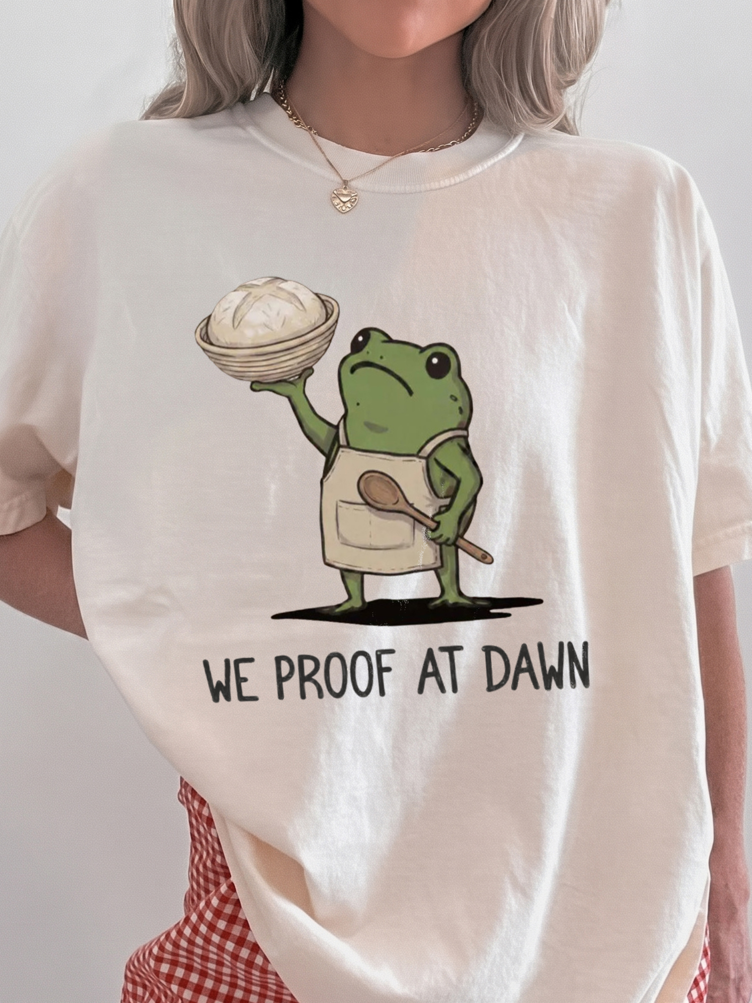 Funny Sourdough Shirt We Proof At Dawn Frog Baking Graphic Tee