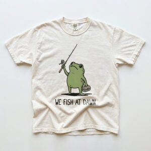 We Fish At Dawn Frog Graphic Tee - Funny Fishing Shirt