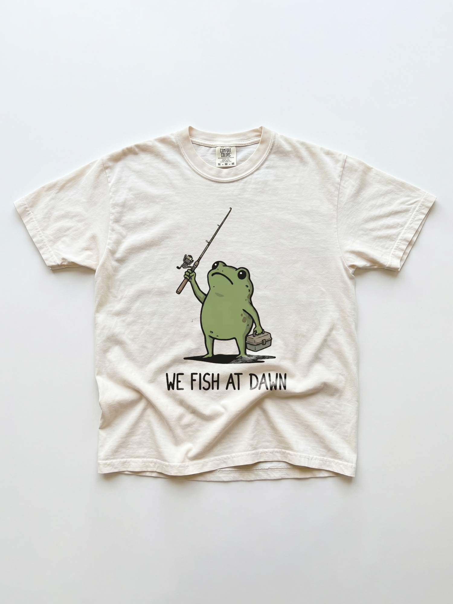 We Fish At Dawn Frog Graphic Tee - Funny Fishing Shirt