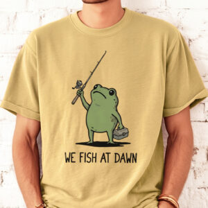 We Fish At Dawn Frog Graphic Tee - Funny Fishing Shirt