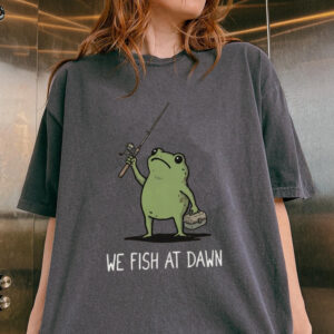 We Fish At Dawn Frog Graphic Tee - Funny Fishing Shirt