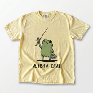 We Fish At Dawn Frog Graphic Tee - Funny Fishing Shirt