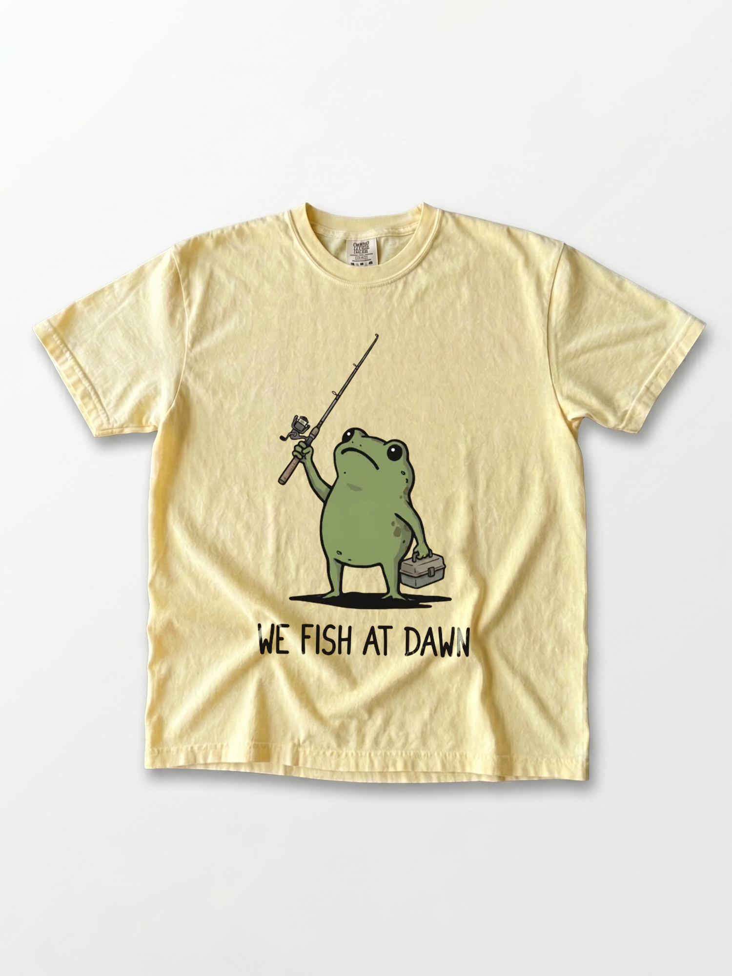 We Fish At Dawn Frog Graphic Tee - Funny Fishing Shirt