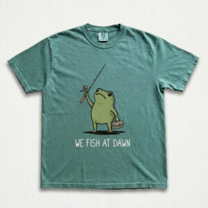 We Fish At Dawn Frog Graphic Tee - Funny Fishing Shirt