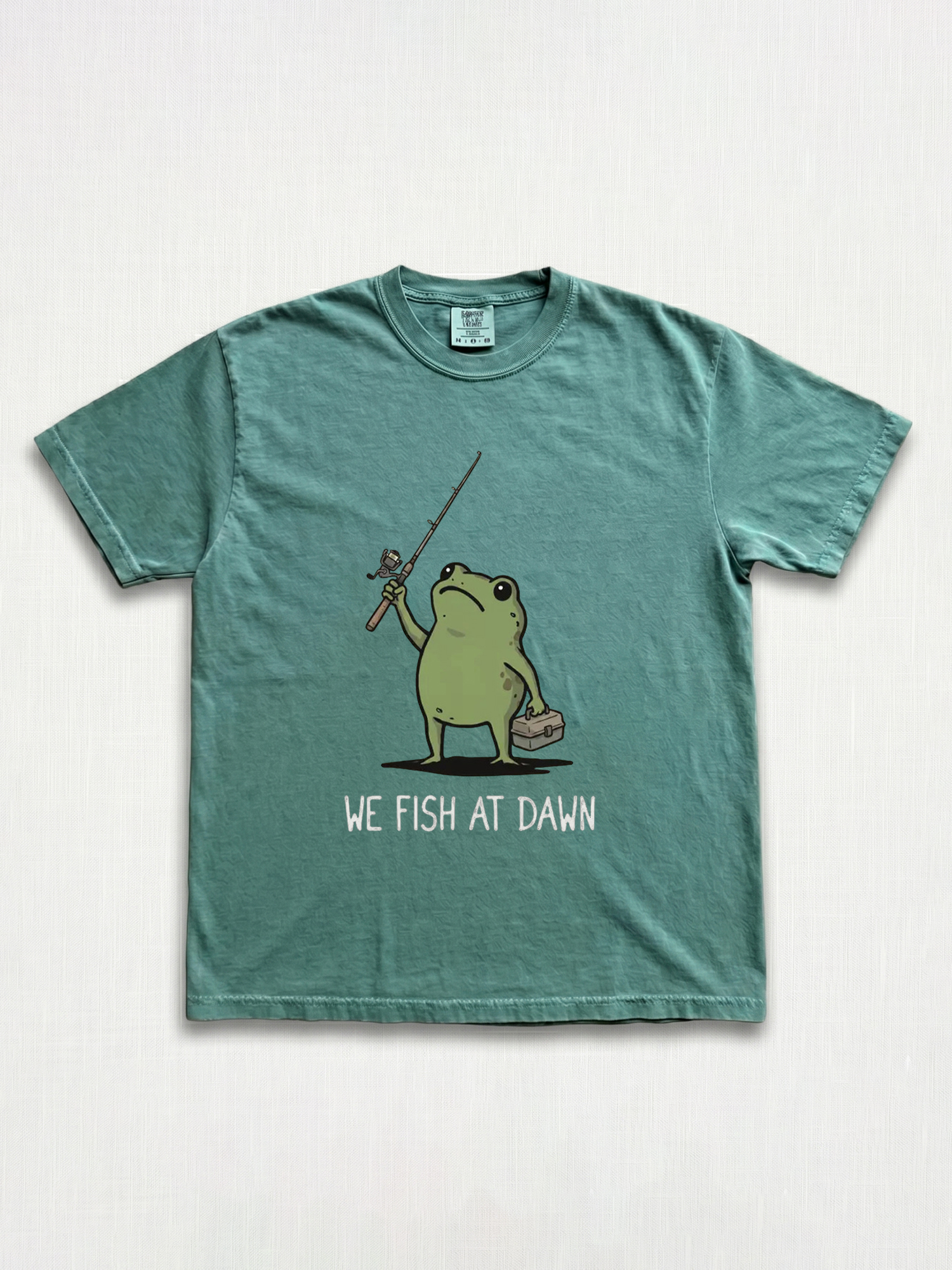 We Fish At Dawn Frog Graphic Tee - Funny Fishing Shirt
