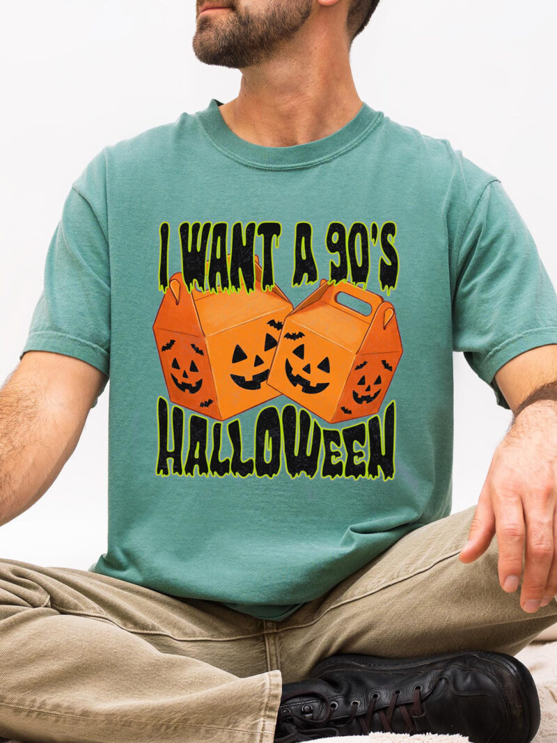 McBoo 90s Halloween Retro Happy Meal Bucket Graphic T-Shirt