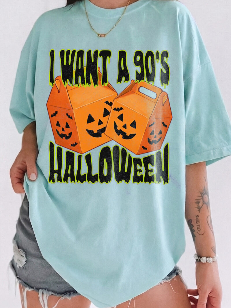 McBoo 90s Halloween Retro Happy Meal Bucket Graphic T-Shirt