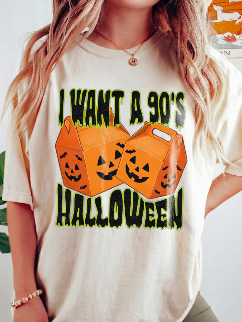 McBoo 90s Halloween Retro Happy Meal Bucket Graphic T-Shirt