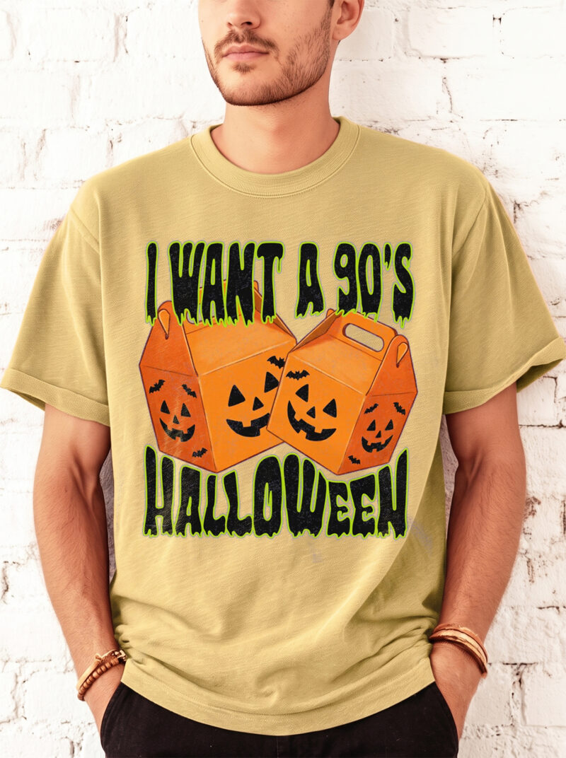 McBoo 90s Halloween Retro Happy Meal Bucket Graphic T-Shirt