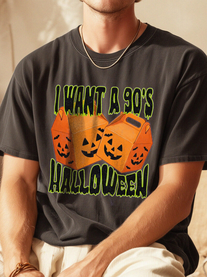 McBoo 90s Halloween Retro Happy Meal Bucket Graphic T-Shirt