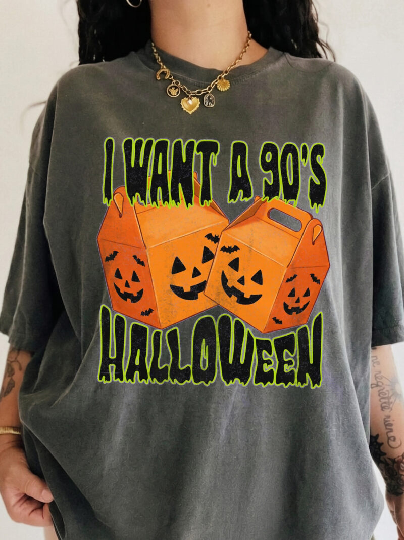 McBoo 90s Halloween Retro Happy Meal Bucket Graphic T-Shirt