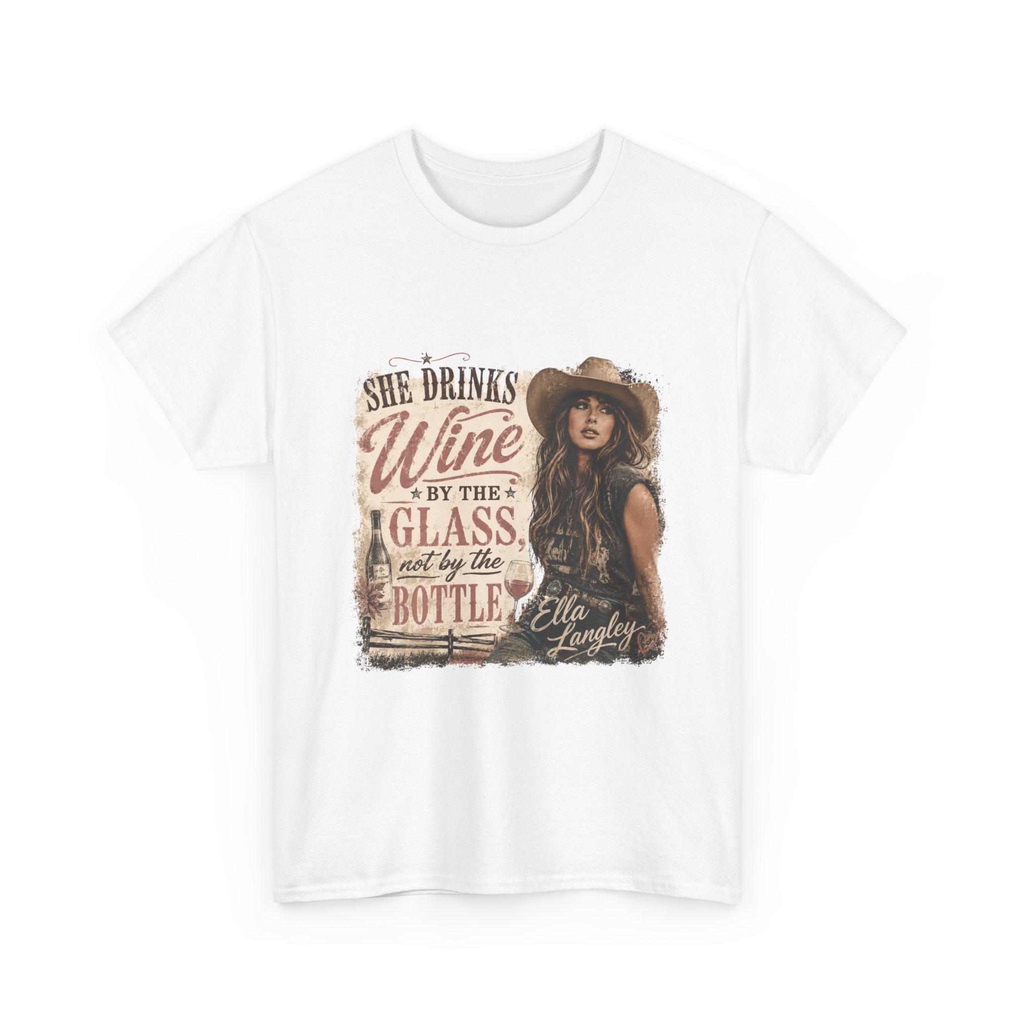 Ella Langley She Drinks Wine By The Glass Vintage Country T-Shirt