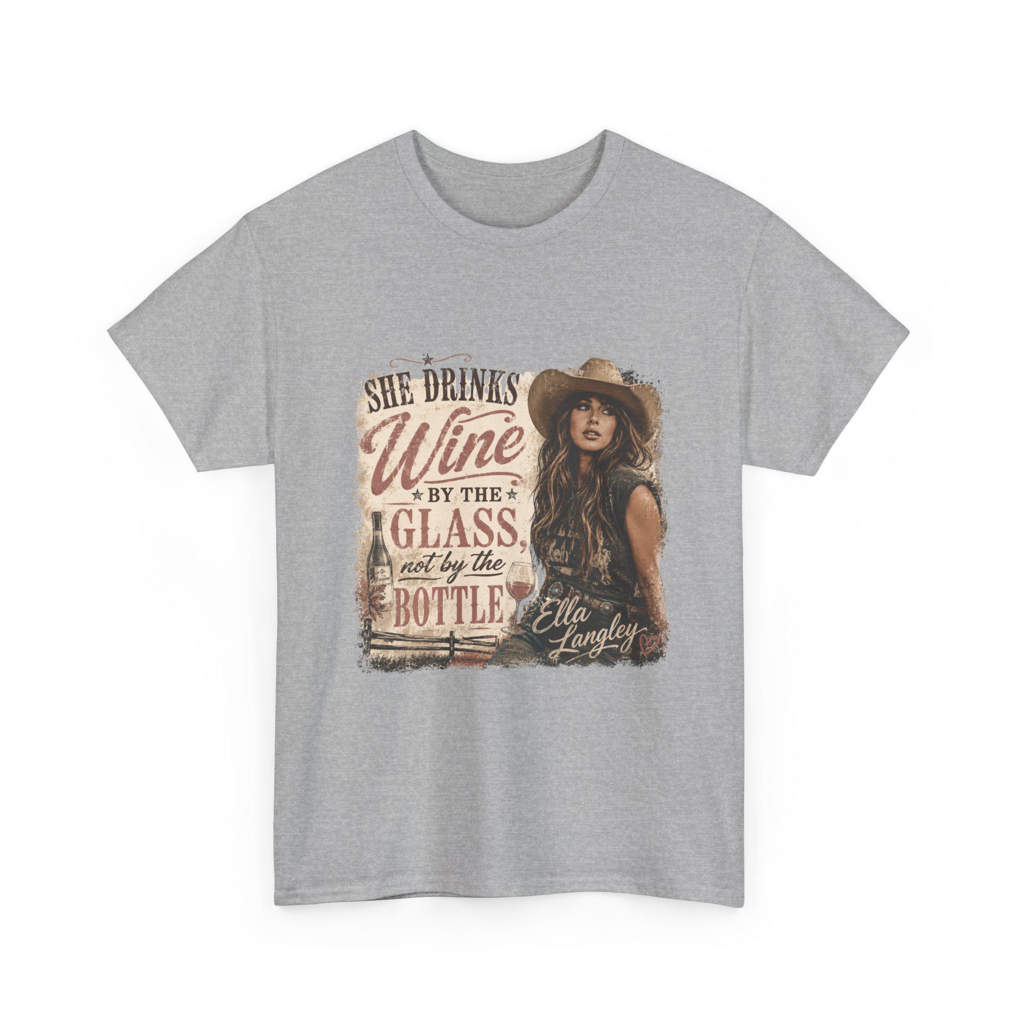 Ella Langley She Drinks Wine By The Glass Vintage Country T-Shirt