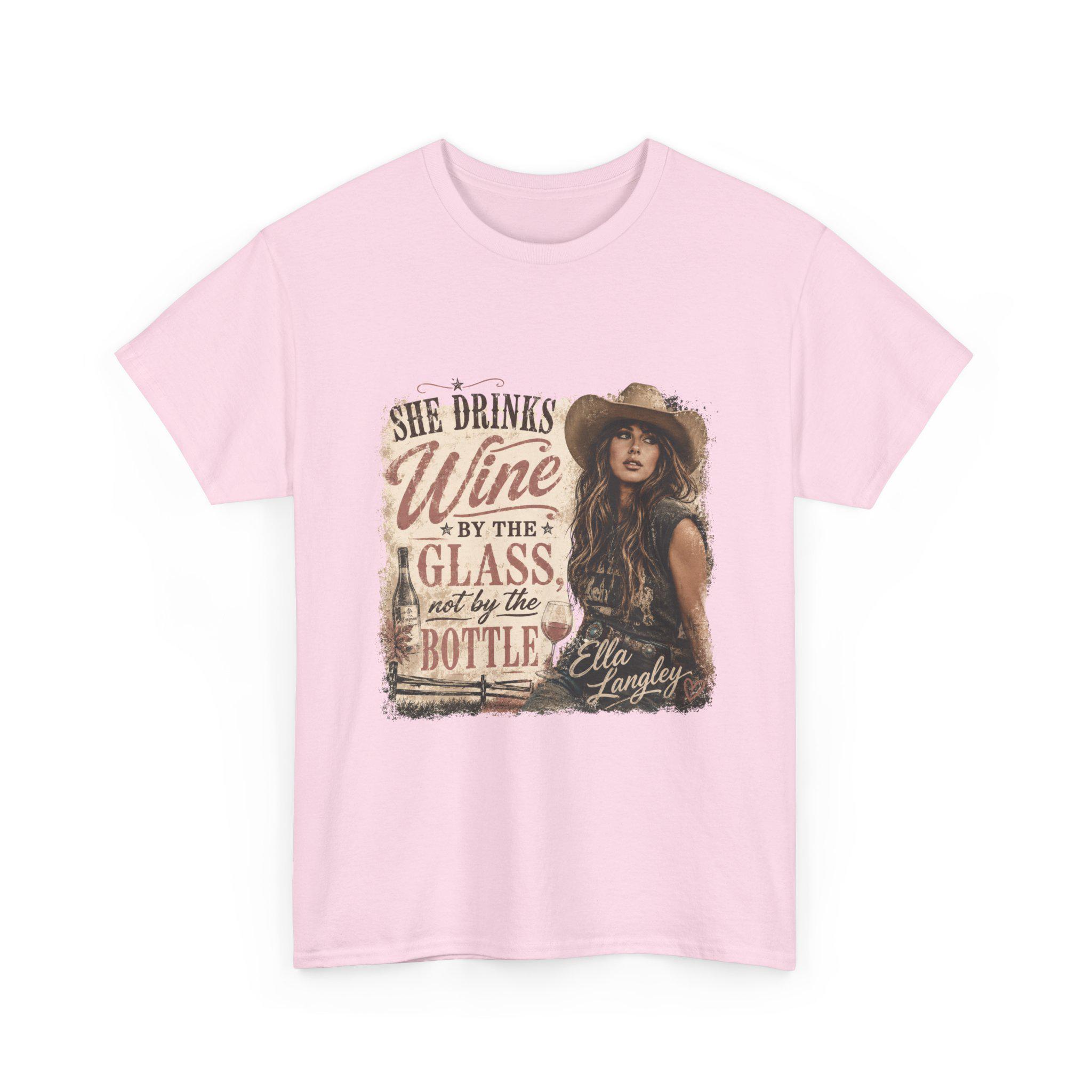 Ella Langley She Drinks Wine By The Glass Vintage Country T-Shirt