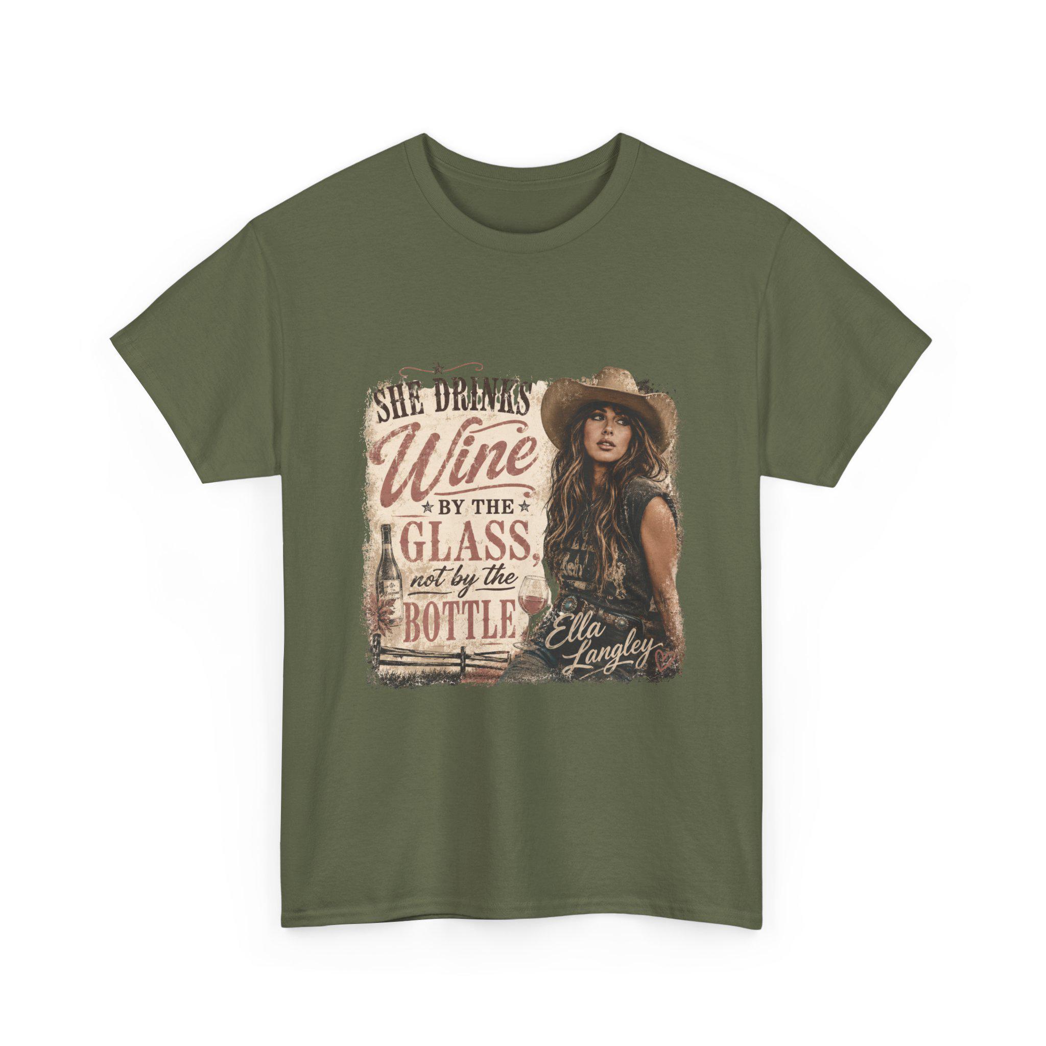 Ella Langley She Drinks Wine By The Glass Vintage Country T-Shirt