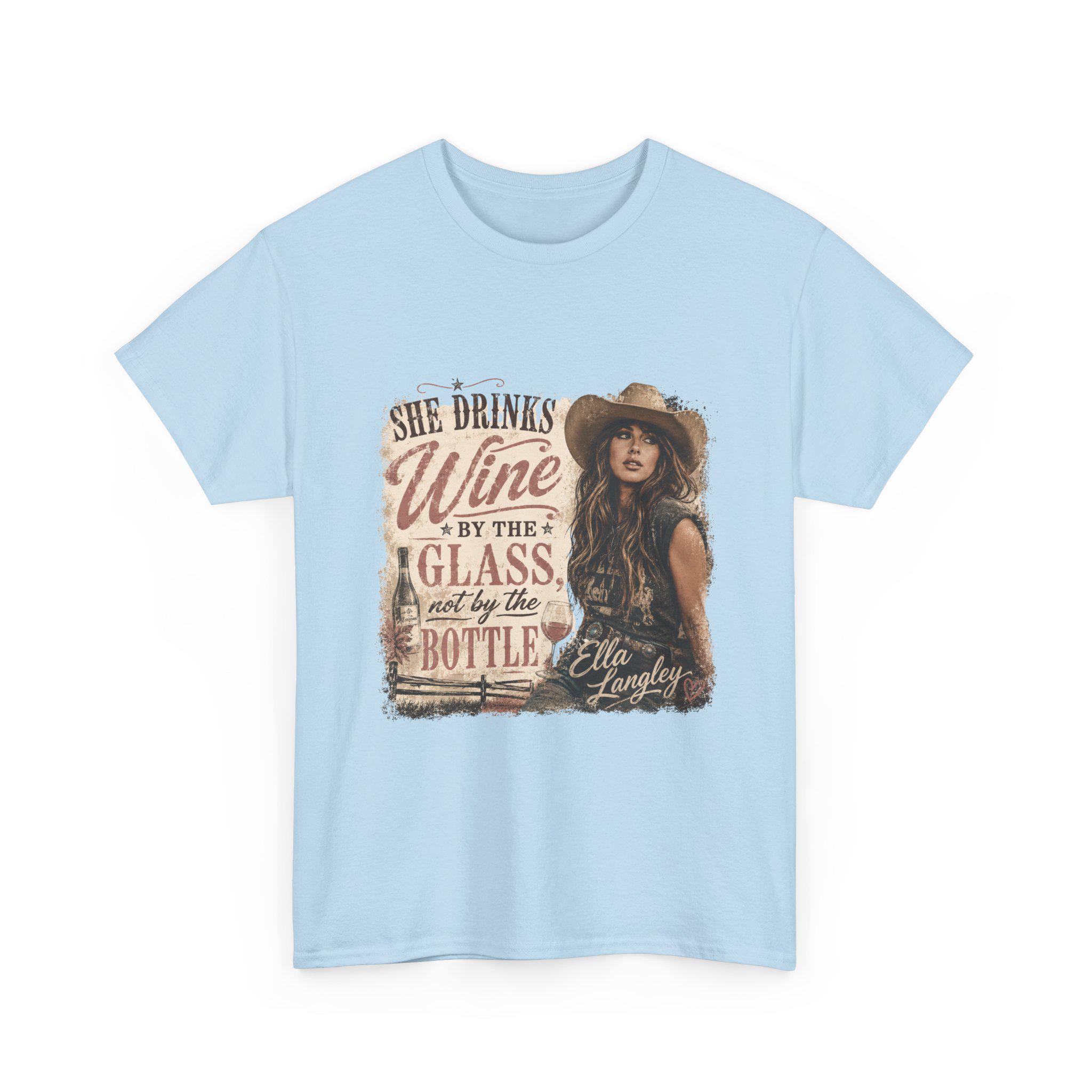 Ella Langley She Drinks Wine By The Glass Vintage Country T-Shirt