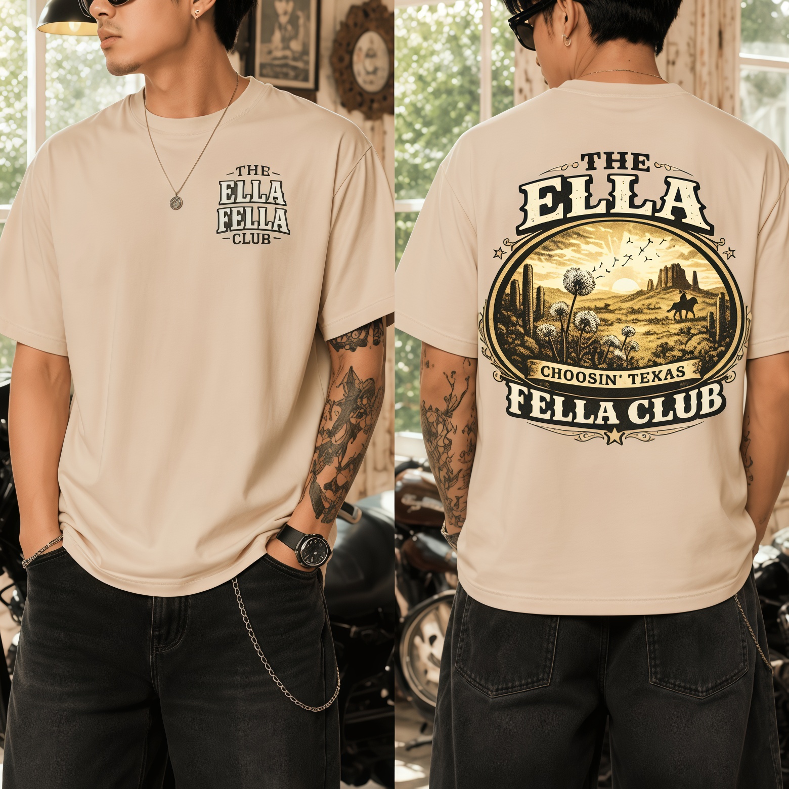 woobulk_1783998437424_0_fc4f8045.jpg The Ella Fella Club Choosin Texas irofwevm Vintage Cowboy Tee