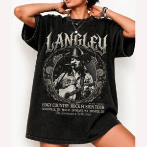 Langley Vintage Country Rock Tour Oversized Graphic Tee