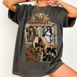 Vintage Ella Langley Cowboy Blues Collage T-Shirt