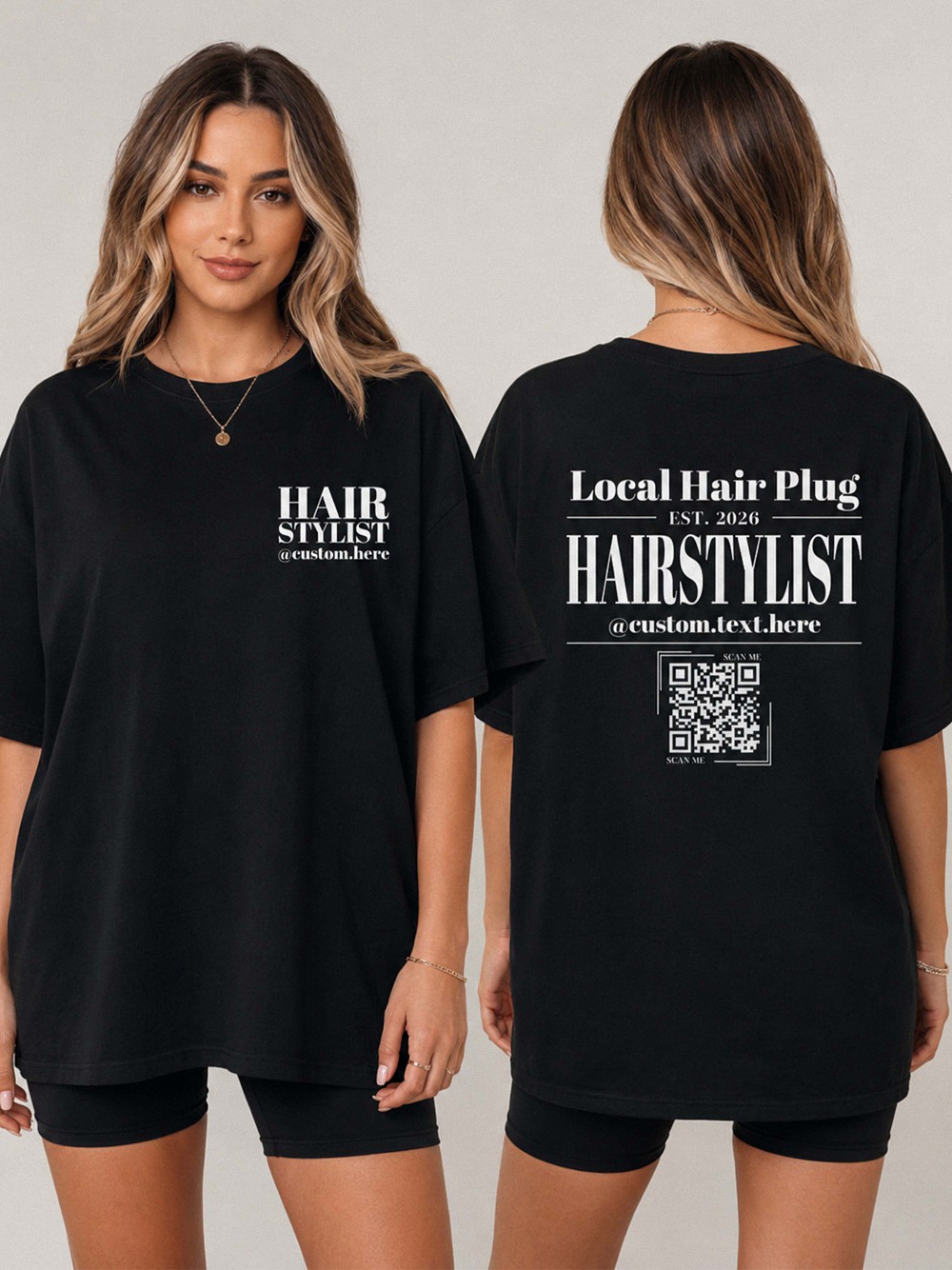 Custom Hairstylist QR Code Shirt - Local Hair Plug Promo Tee