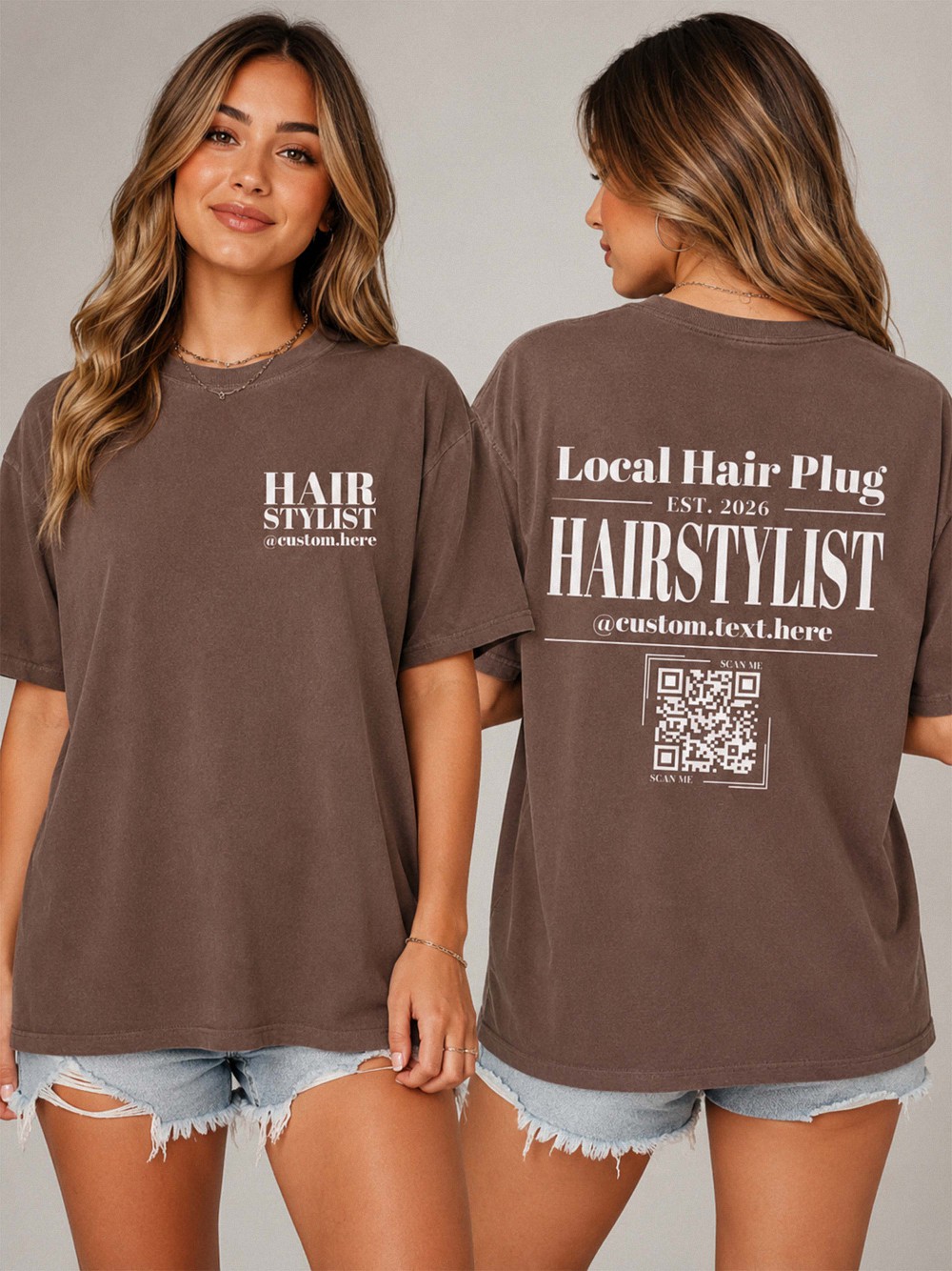 Custom Hairstylist QR Code Shirt - Local Hair Plug Promo Tee