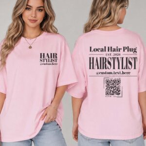Custom Hairstylist QR Code Shirt - Local Hair Plug Promo Tee