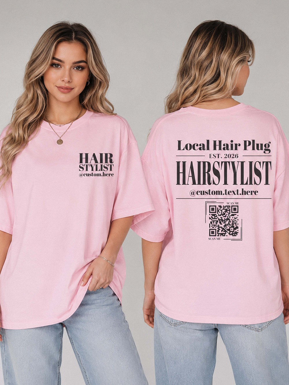 Custom Hairstylist QR Code Shirt - Local Hair Plug Promo Tee