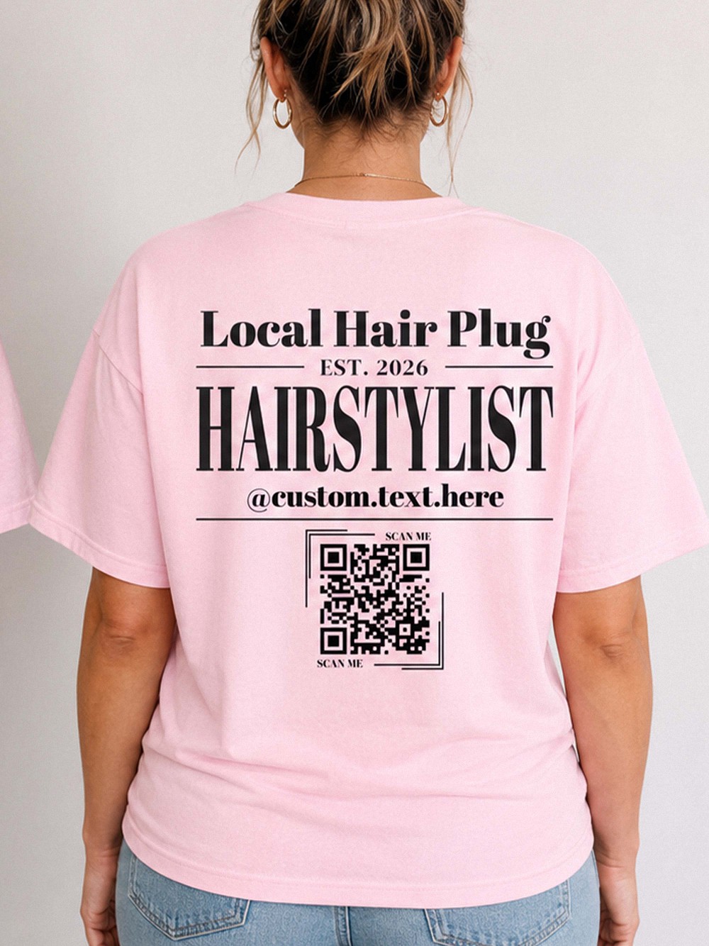 Custom Hairstylist QR Code Shirt - Local Hair Plug Promo Tee