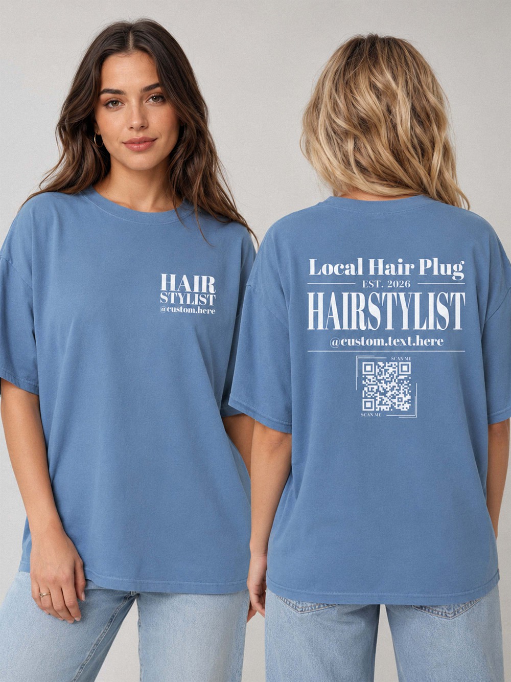 Custom Hairstylist QR Code Shirt - Local Hair Plug Promo Tee