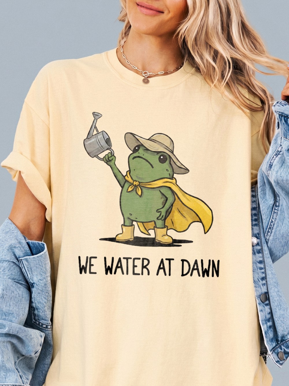 We Water At Dawn Funny Frog Shirt - Plant Mom Gardening Tee