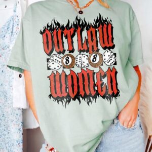 Outlaw Women 8-Ball Graphic Tee | Edgy Vintage Biker Shirt