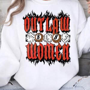 Outlaw Women 8-Ball Graphic Tee | Edgy Vintage Biker Shirt