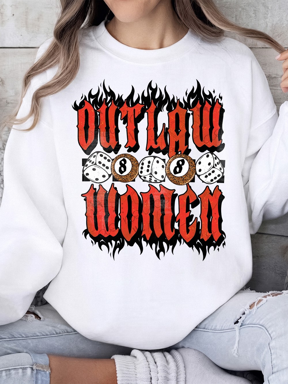 Outlaw Women 8-Ball Graphic Tee | Edgy Vintage Biker Shirt