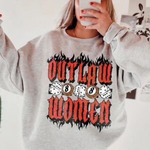 Outlaw Women 8-Ball Graphic Tee | Edgy Vintage Biker Shirt