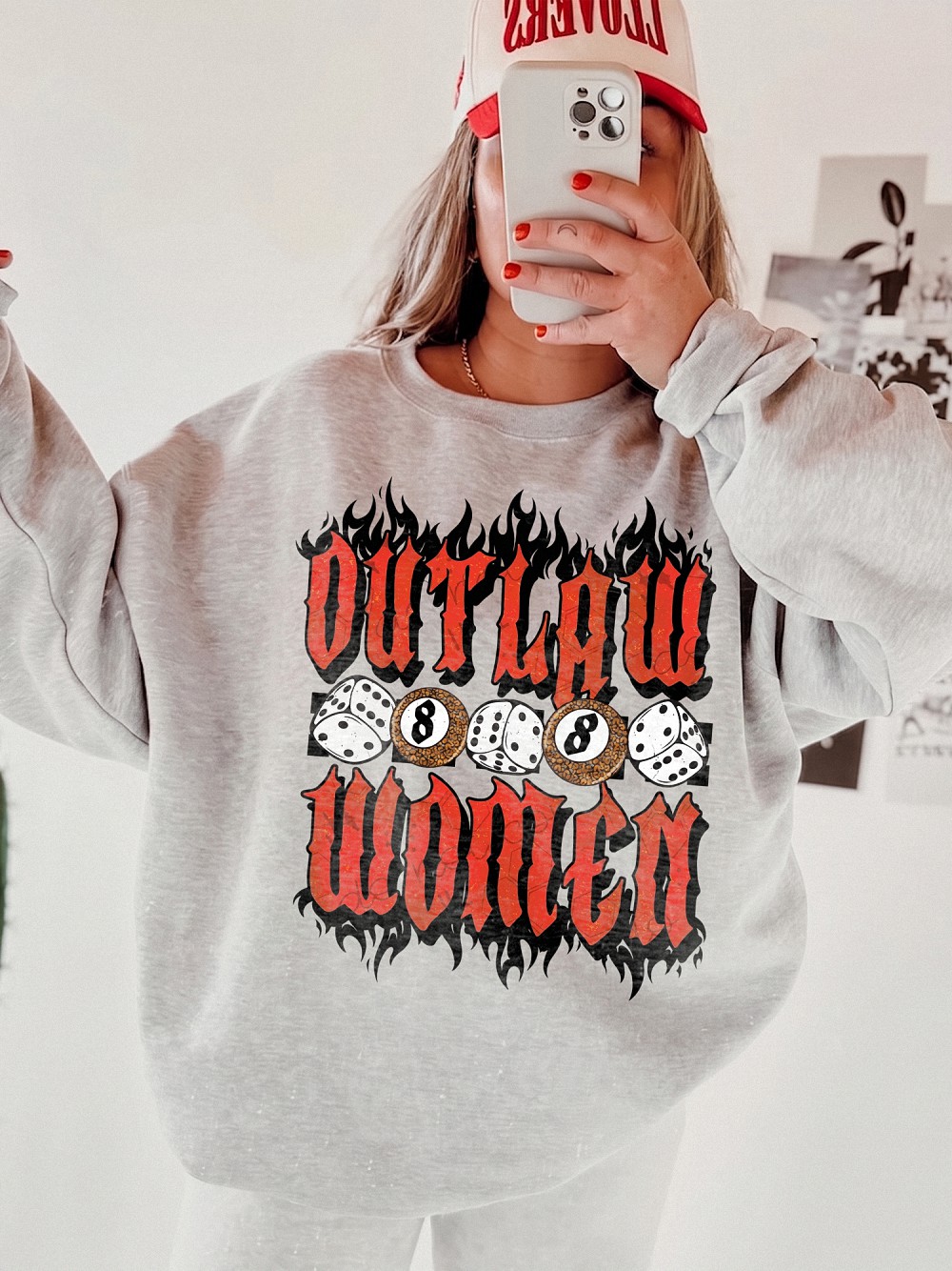 Outlaw Women 8-Ball Graphic Tee | Edgy Vintage Biker Shirt