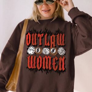 Outlaw Women 8-Ball Graphic Tee | Edgy Vintage Biker Shirt