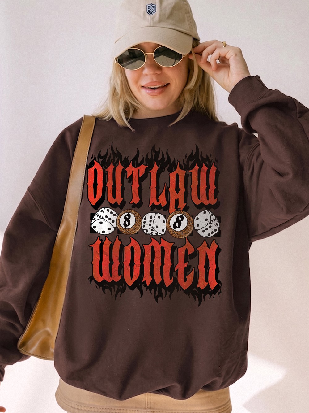 Outlaw Women 8-Ball Graphic Tee | Edgy Vintage Biker Shirt