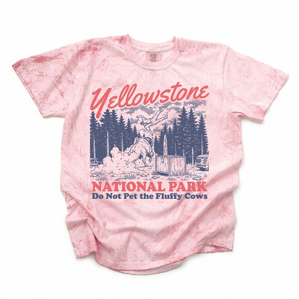Funny Yellowstone Do Not Pet The Fluffy Cows Bison Graphic Tee
