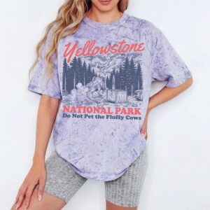 Funny Yellowstone Do Not Pet The Fluffy Cows Bison Graphic Tee